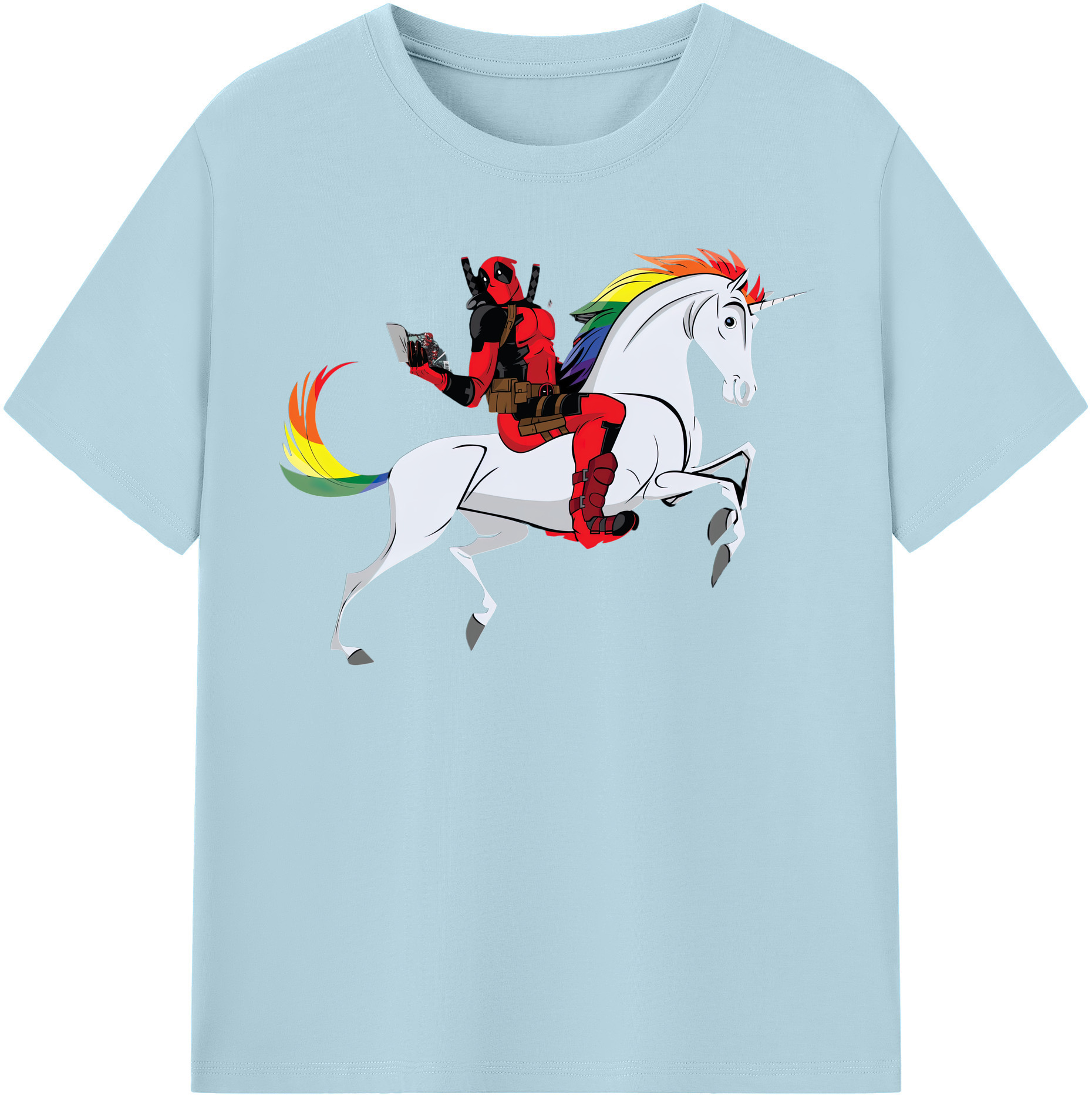 （画像用） Deadpool デッドプール 綿100％半袖Tシャツ（フロントプリント）